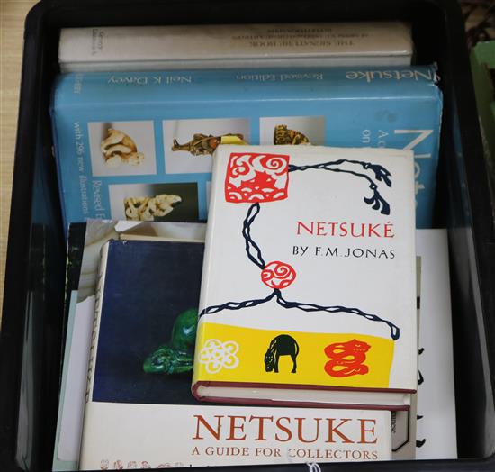 A quantity of reference books / catalogues on netsuke